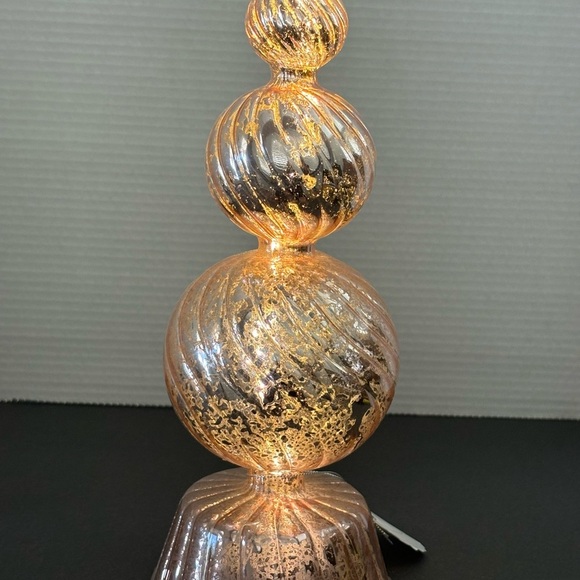 NWT Anthropologie Stella Metallic Christmas Table Decor Lights Up 12” - Picture 6 of 8